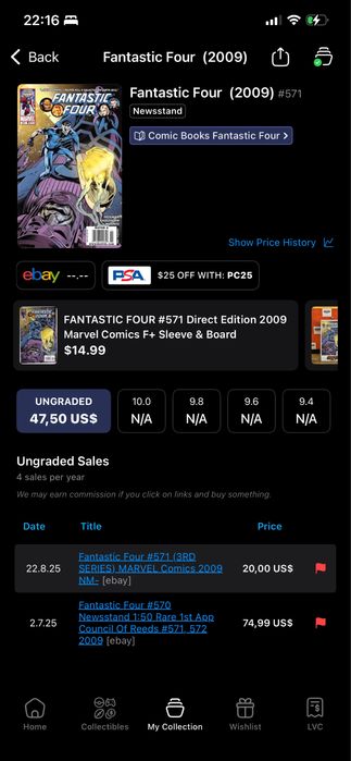 2009 Marvel Comics FANTASTIC FOUR #571 Direct Edition