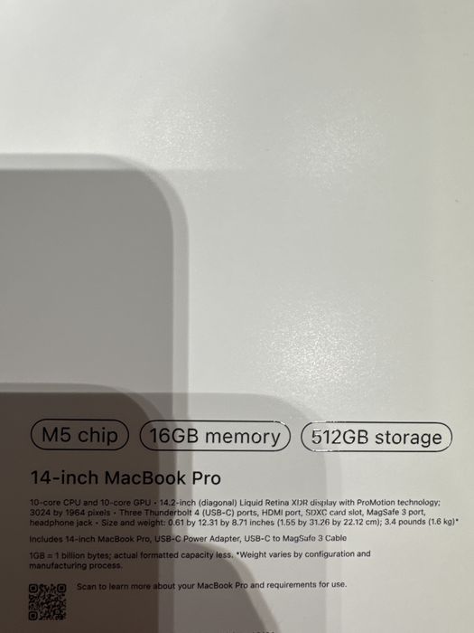 Macbook pro m5 16/512