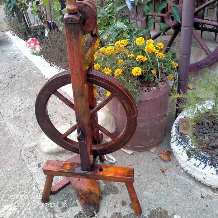 Roata cu fuior prăfuită in timp