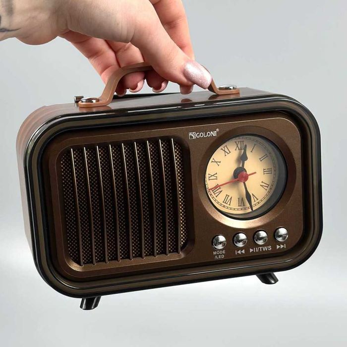 Ретро преносимо радио 9в1 GOLON RX-078CS нов с Bluetooth, радио и соларно зареждане