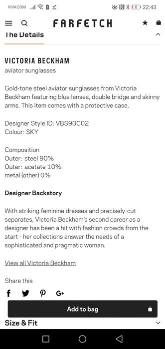 Victoria beckham слънчеви очиа