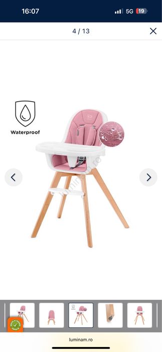 Scaun de masa 2 in 1 pentru bebelusi KINDERKRAFT