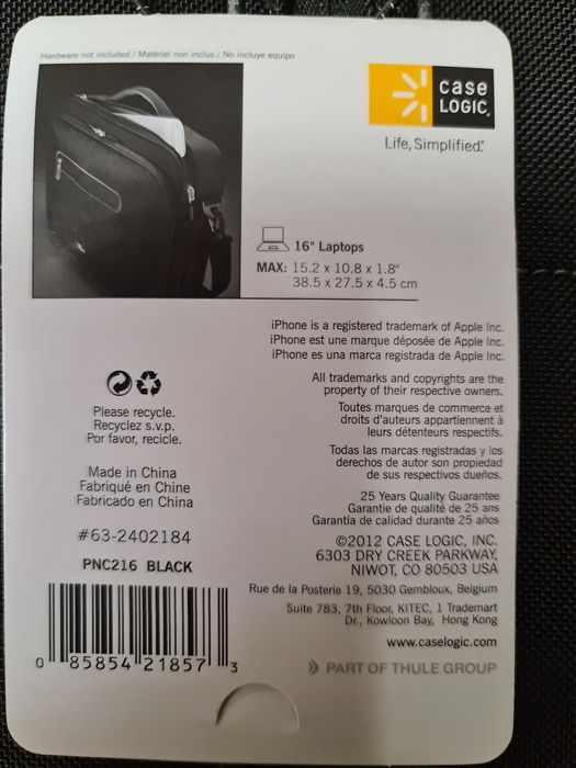 Geanta laptop 16'  marca Case Logic noua, sigilata