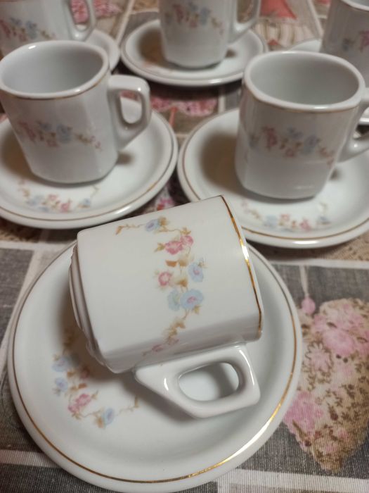 Set pentru cafea, din portelan - 6 buc