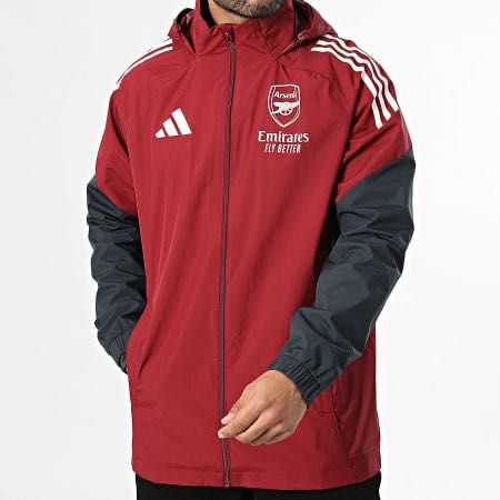 Мъжко горнище / яке : Adidas Sportswear Arsenal Zipped Hooded Jacket Bordeaux Charcoal Grey XXL