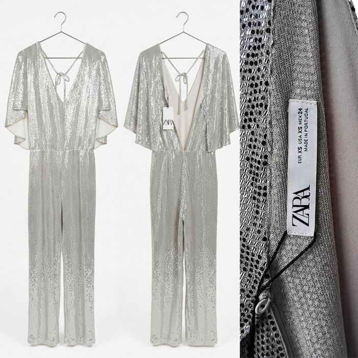 Вечерний комбинезон ZARA в пайетках из Дубая (XS)