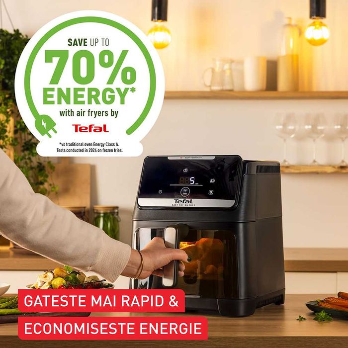 Friteuza cu aer cald TEFAL Easy Fry Silence EY8468E0,2kg,7l, air fryer