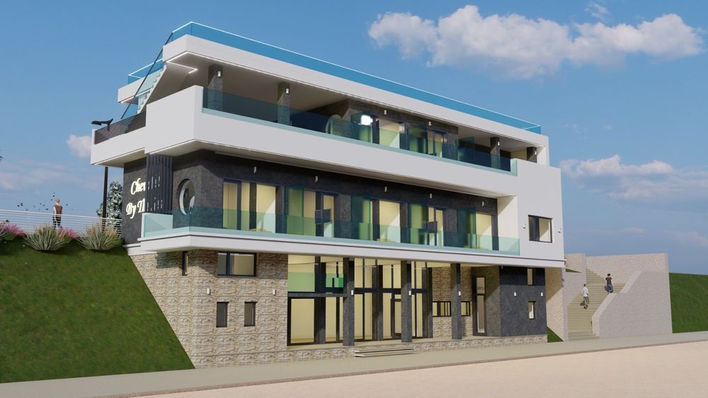 Cădire unicat cu vedere frontal la mare