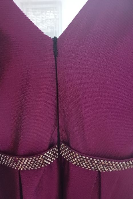 Rochie lungă mov sclipitoare de bal