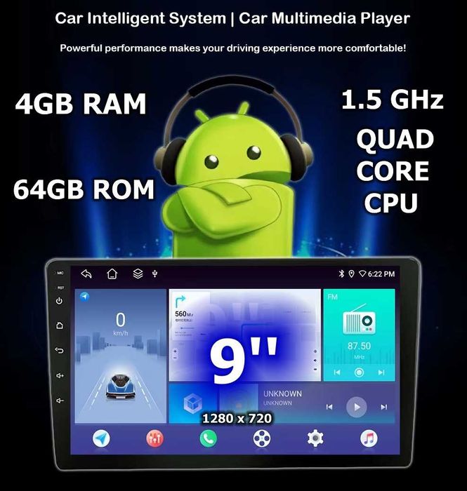 Honda CR-V_2 2001-2006 9” 2-DIN мултимедия с Android 14 , 4/64GB , CarPlay и AndroidAuto