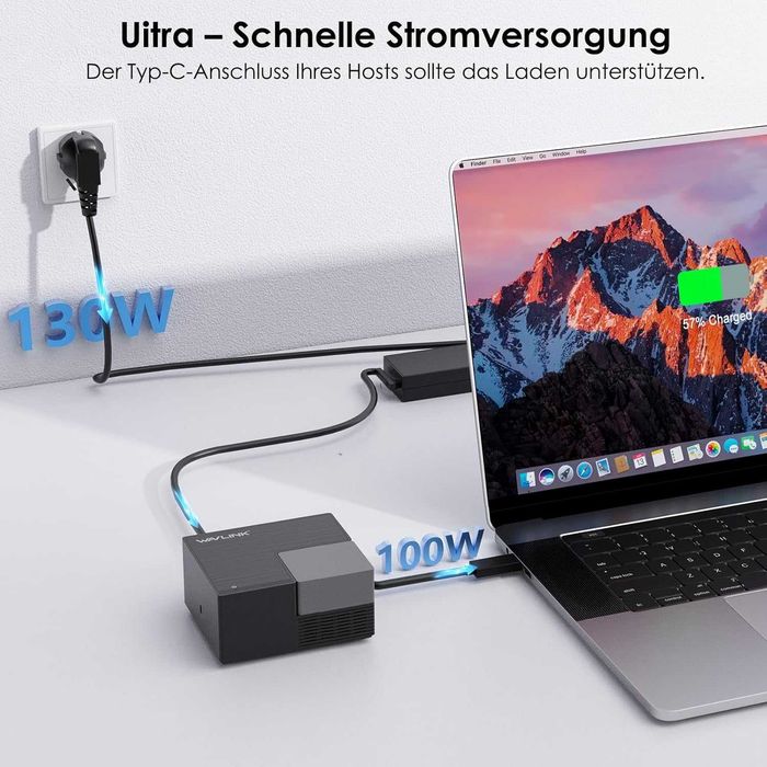 Докинг станция WAVLINK USB-C с два монитора и 2 HDMI порта