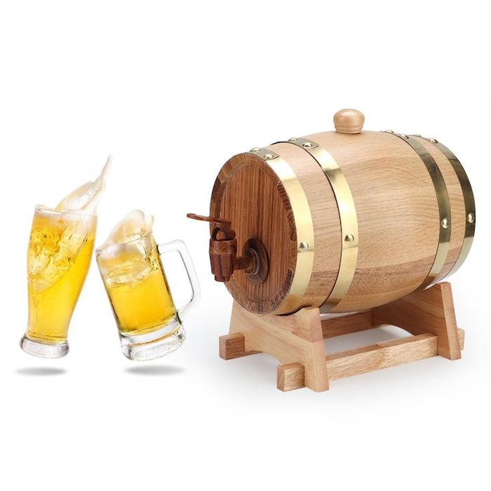 Диспенсър за напитки винтидж дъбова бъчва 1.25 литра с алуминиево фоли