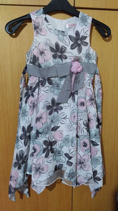 Детска официална рокля с подплата + плетена пелерина