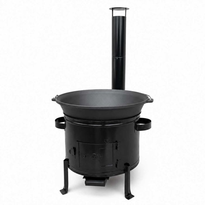 Ceaun Fonta 30L cu Focar 45 cm si Horn pentru Gatit Traditional