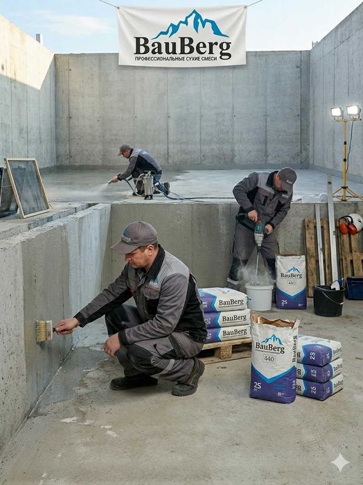 Гидроизоляция под ключ с гарантии с материалами Бауберг из первых рук