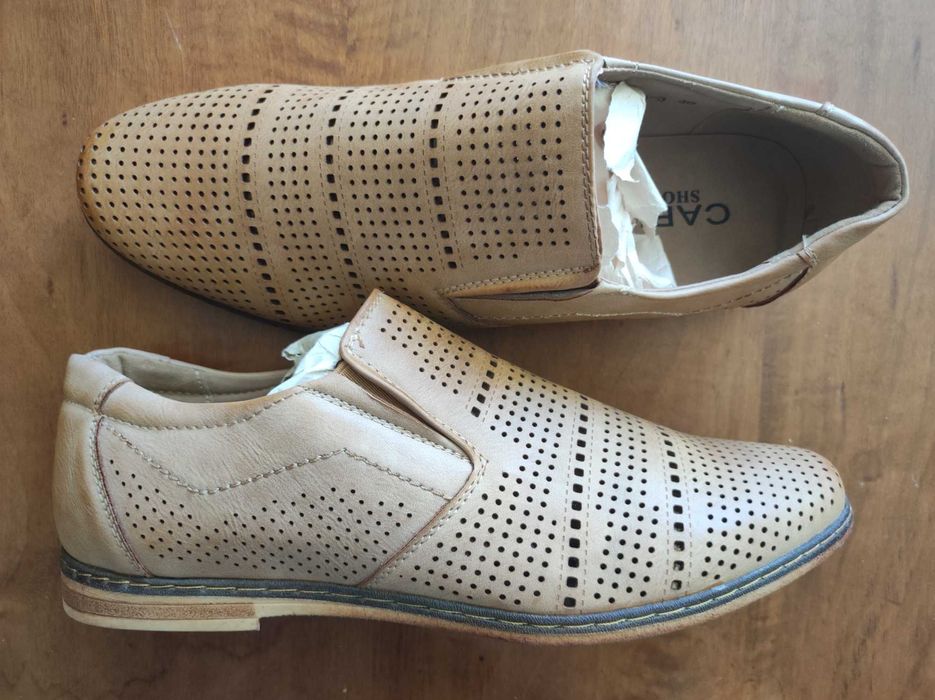 2 Pantofi usori de vara perforati Cabin bej / camel mar. 40 din piele eco, confortabili, noi