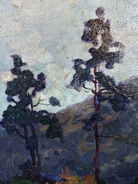 Tablou vechi - peisaj  - semnat Darascu