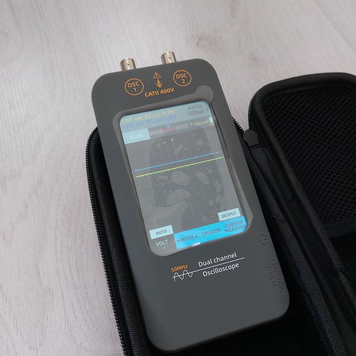 Преносим Двуканален Дигитален Осцилоскоп BSIDE 50MHz, Тъчскрийн + Сигнален Генератор (Идеален за Автодиагностика и Сервизи)