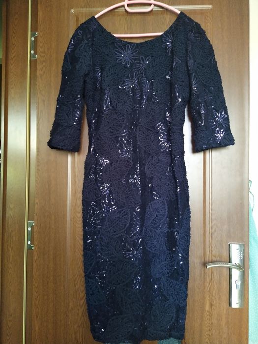 Официална рокля с пайети в тъмно син цвят от Junona