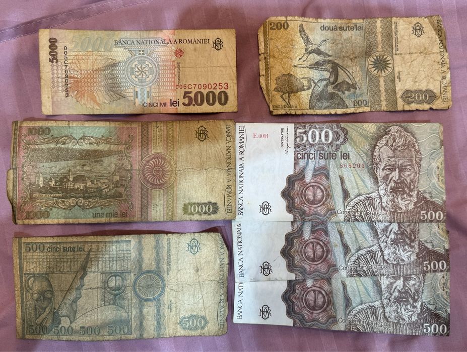 Vand bancnote vechi 200 lei 500 lei 1000 lei si 5000 lei