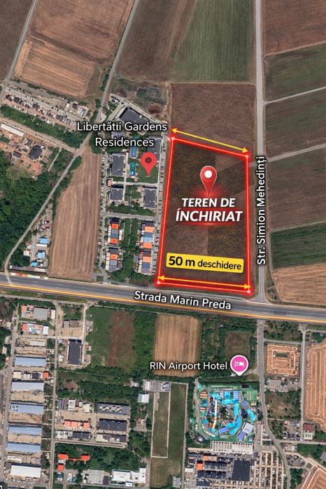 Inchiriez teren in Otopeni  9.610 mp langa patinuarl Tiriac Arena