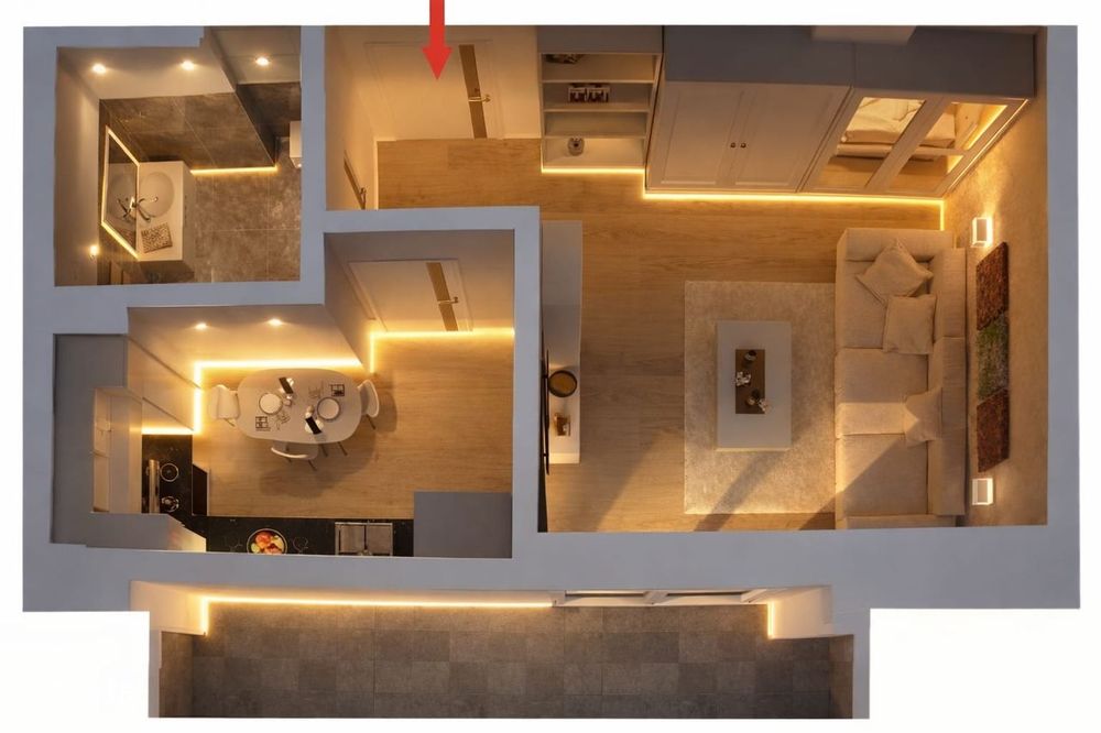 DE VANZARE - Apartament 1 camera , INTABULAT , NOU,  Iasi - Frumoasa