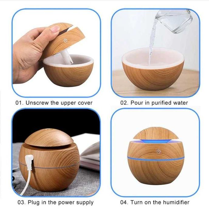 Мини лед  дифузер за етерични масла овлажнител за въздух