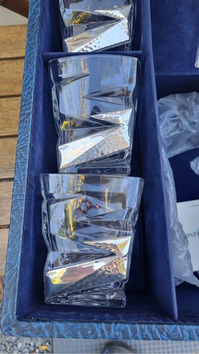 Set cadou whisky 7 piese cristal si argint Lightning Linea Argenti