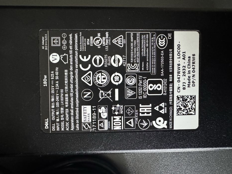 Adaptor Incarcator original Dell | 180W 19,5V 9,23A | Model LA180PM180