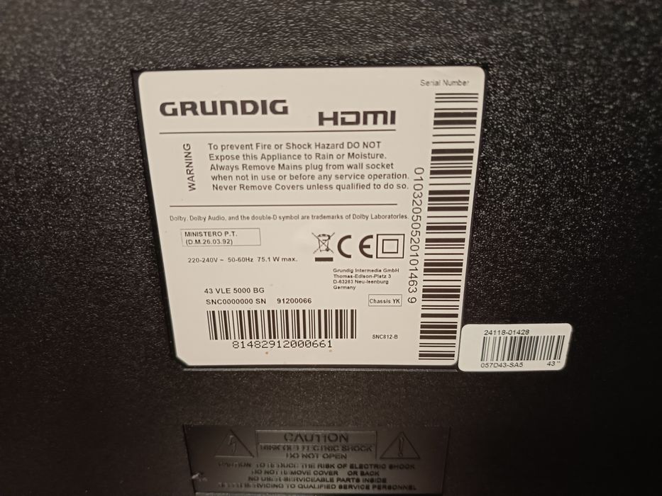 Grundig 43 vle 5000 bg