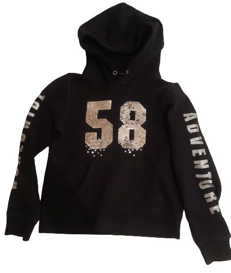 Суитчър  Худи HM р-р 9-10 г. със  сребристи пайети