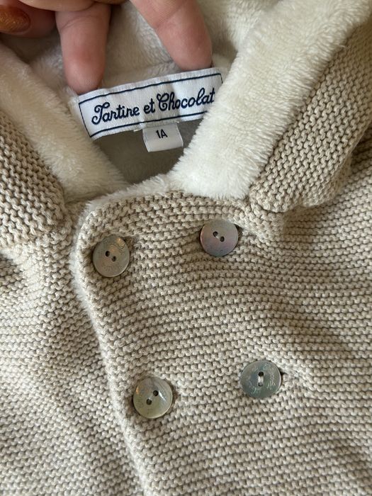 Cardigan Lux Tartine et Chocolat, casmir+matase+bumbac, 1 an