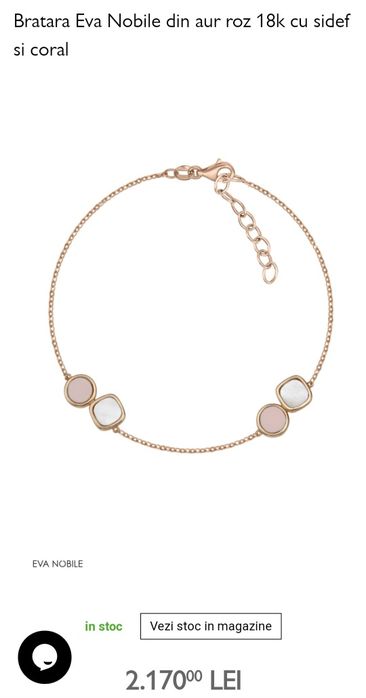 CELLINI Set colier si bratara EVA NOBILE aur roz 18k cu sidef si coral