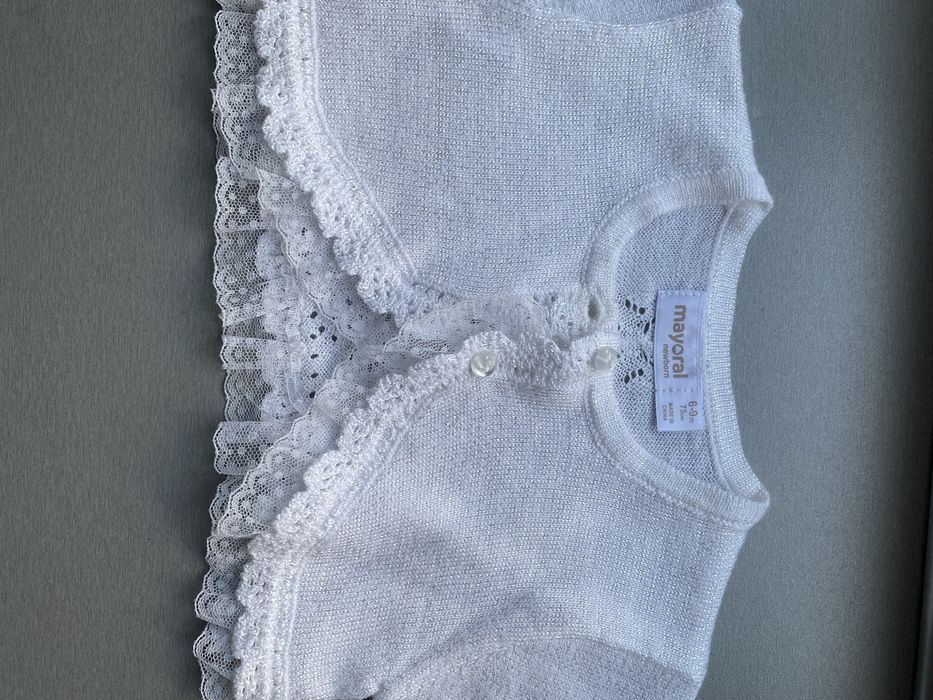 Плетено бебешко болеро с дантела “Mayoral” 75 см.