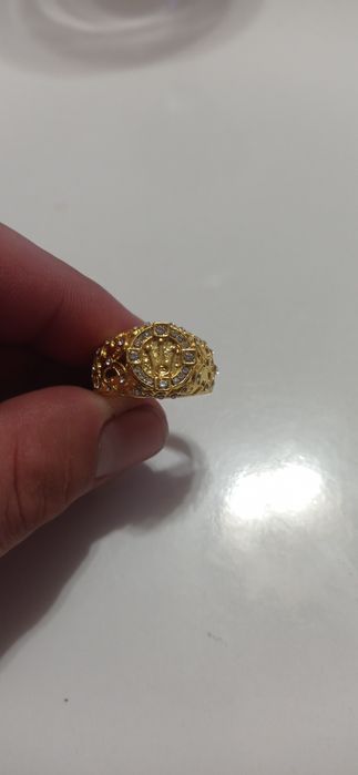 Сребърен пръстен позлатен