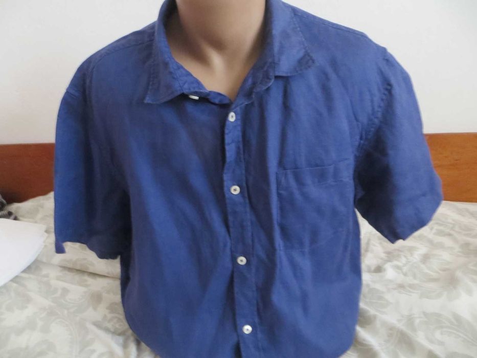 Мъжки ризи с къс ръкав от лен