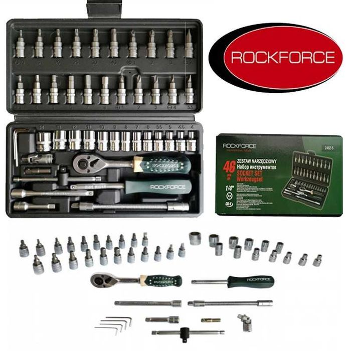 Куфар с инструменти 1/4 – Гедоре 46 части Rock Force