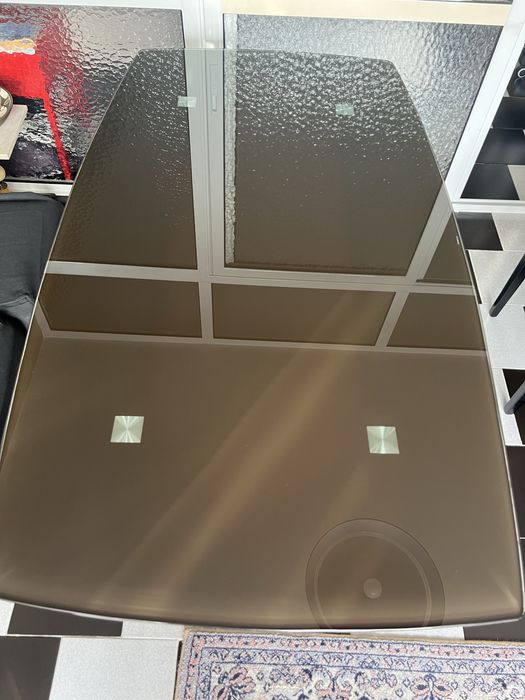 Стъклена трапезарна маса 160/90/76 - WENGE