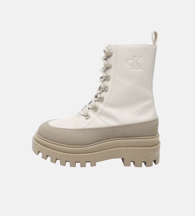 Calvin Klein Jeans -Flatform Lace Up Boot Lth YWOYW01110 Бежов