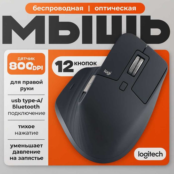 Logitech MX Master 4 — Эргономичная Беспроводная Мышь. Есть доставка