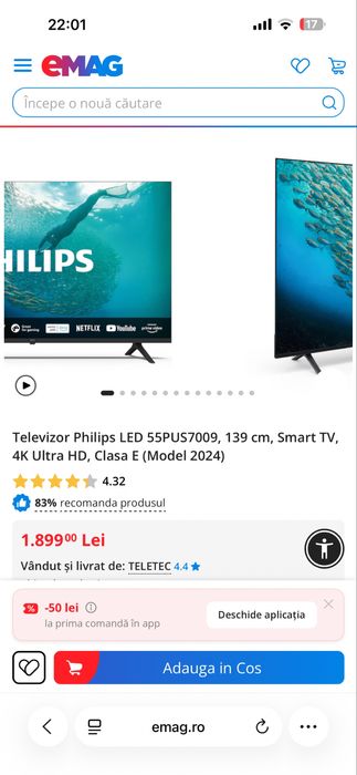 Tv Philips 139 cm