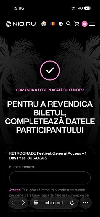 Vand bilet nibiru RETROGRADE General Acces (28-30 august), si alte bilete