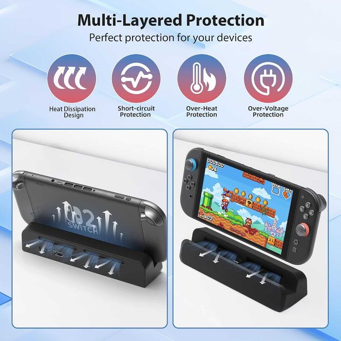 Докинг станция за телевизор за Nintendo Switch 2, преносима докинг станция за Switch 2 с HDMI порт