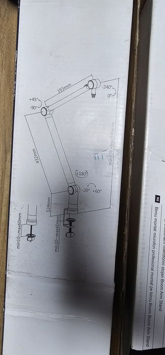 Suport microfon profesional Maclean, boom, max. 1 kg, MC-898