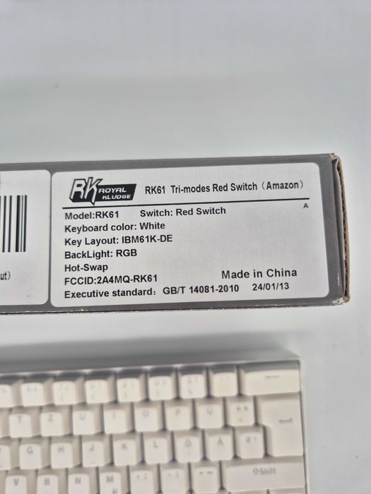 Tastatura Mecanica Royal Kludge RK61 White (Layout DE) - Red Switch