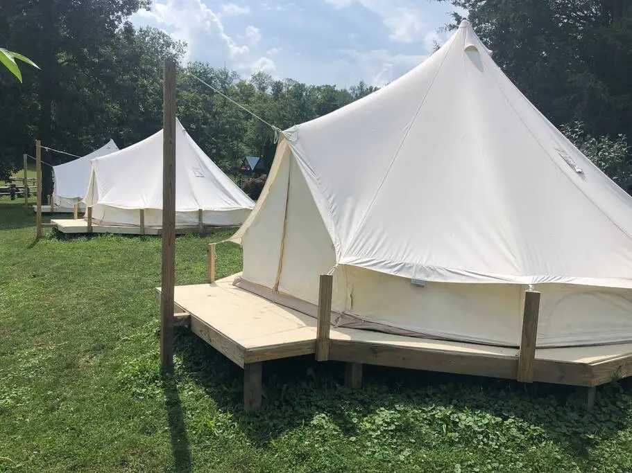 Cort glamping EkoBell Oxford, diam 5m, 20 mp, flansa, stoc,PROMOTIE!