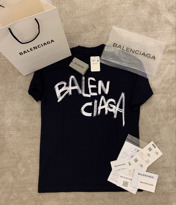 Tricou Balenciaga Script Logo negru