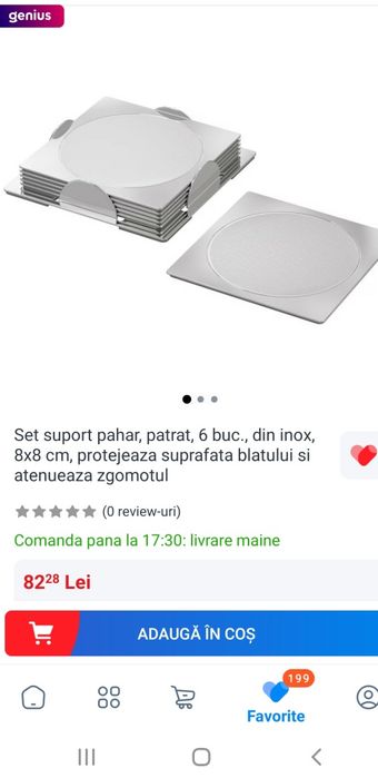 Set din inox, suport pentru pahare