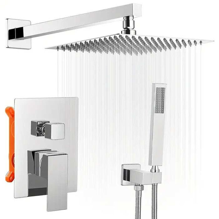 Душ система за вграждане с термостатен Смесител за баня Квадратен