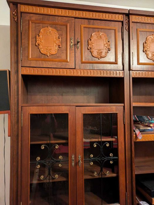 Mobilier mobila sufragerie living clasic din lemn masiv de nuc